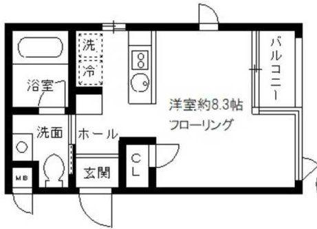 グランアセット月島(ワンルーム/2階)の間取り写真