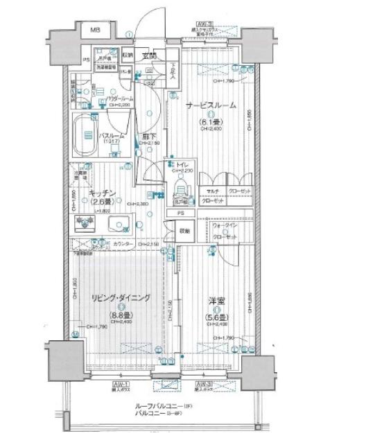 パレステージ曳舟II(1SLDK/2階)の間取り写真