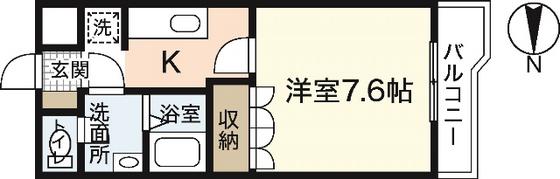 シェルル大町(1K/1階)の間取り写真