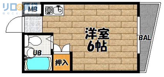 白菊ハイツ豊新(ワンルーム/4階)の間取り写真