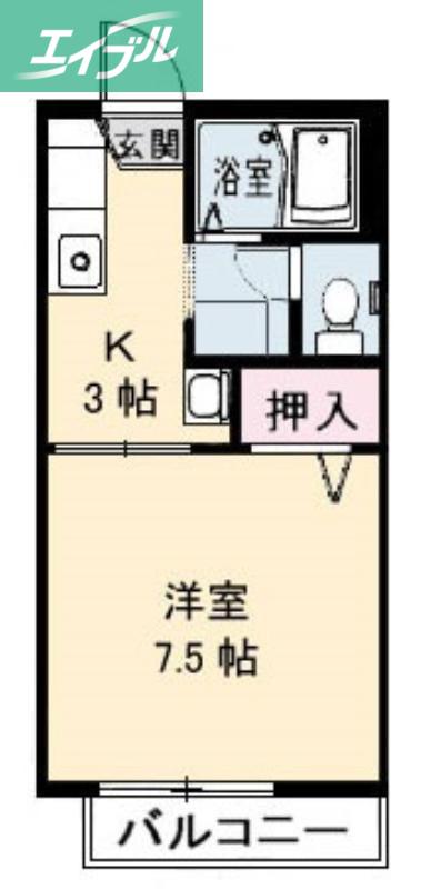 メゾンS&T(1K/2階)の間取り写真