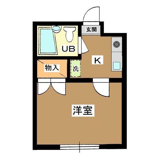 インペリオ田園調布(1K/2階)の間取り写真