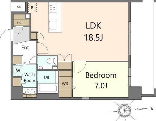 S-RESIDENCE大手門AWESOME(1LDK/2階)の間取り写真