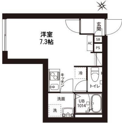 レピュア曙橋レジデンス(1K/1階)の間取り写真