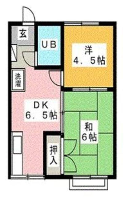クロノス花畑(2DK/2階)の間取り写真