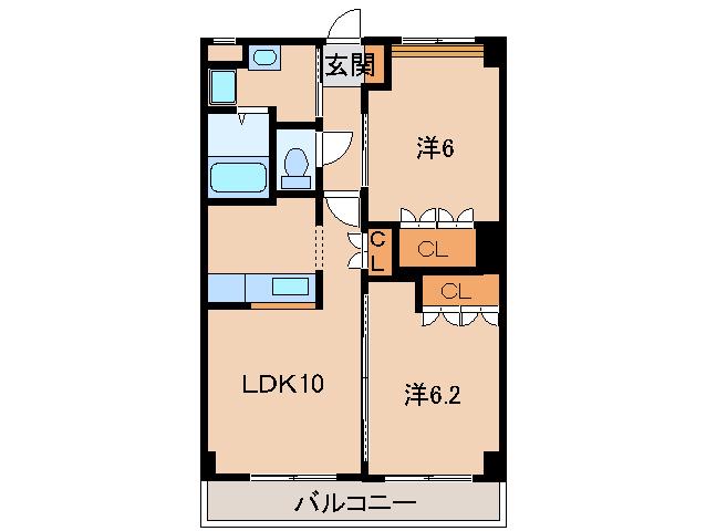 WEL・FARE(2LDK/2階)の間取り写真