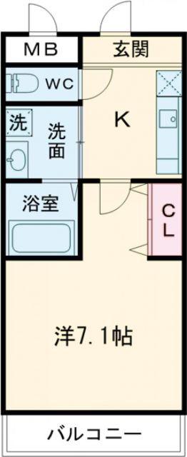 パインアベニュー(1K/1階)の間取り写真