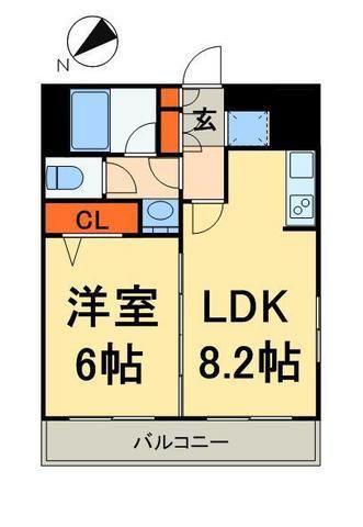 LA.スイート上野(1DK/9階)の間取り写真