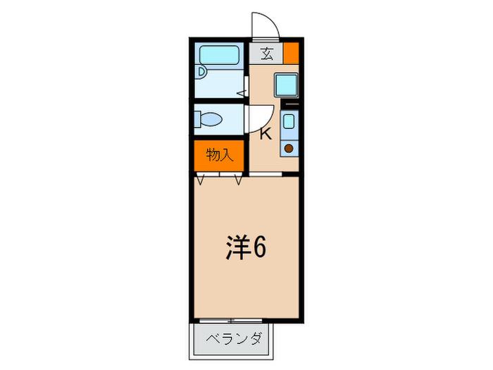 サニーヒル桜ヶ丘(1K/1階)の間取り写真