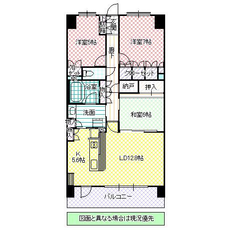 S-FORT水戸中央(3LDK/11階)の間取り写真