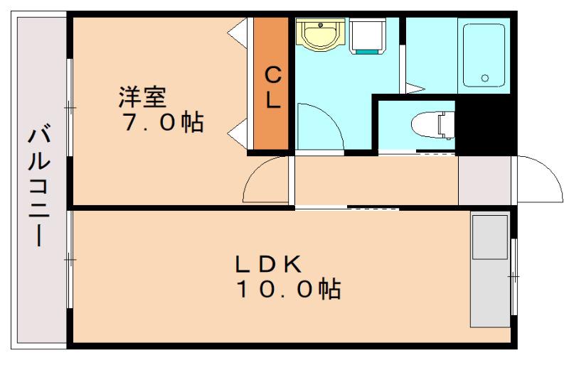 グレースコート(1LDK/1階)の間取り写真