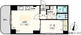 アズーリガーデン128(1LDK/4階)の間取り写真