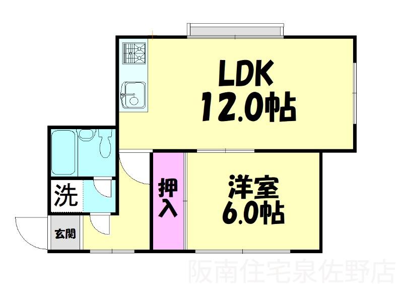 大森ビル(1LDK/2階)の間取り写真