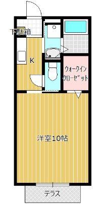 クレスト青木(1K/1階)の間取り写真