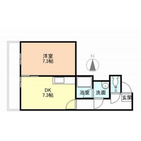 リュミエ白銀(1DK/7階)の間取り写真