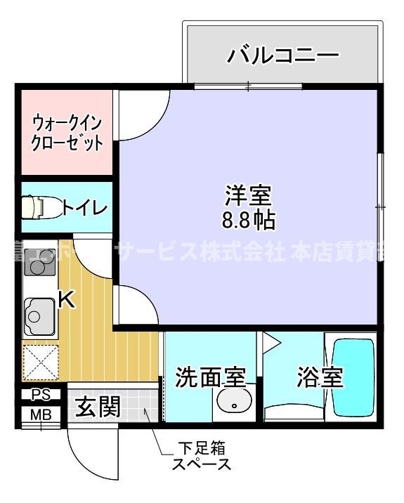 フジパレス遠里小野II番館(1K/3階)の間取り写真