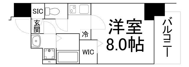 リンクス大阪城イーストレジデンス(1K/11階)の間取り写真