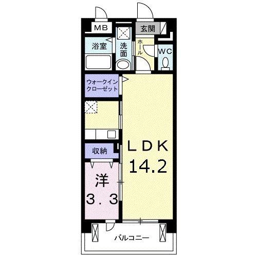 フィオーレ・YAMATO(1LDK/5階)の間取り写真