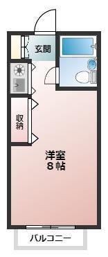 エクセレント壱番館(ワンルーム/2階)の間取り写真