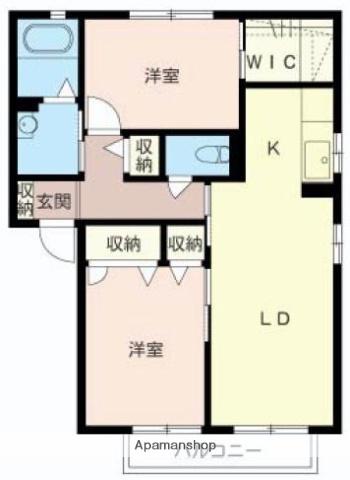 シャーメゾンクレセール(2LDK/1階)の間取り写真