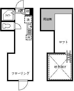 フェリス落合(ワンルーム/2階)の間取り写真