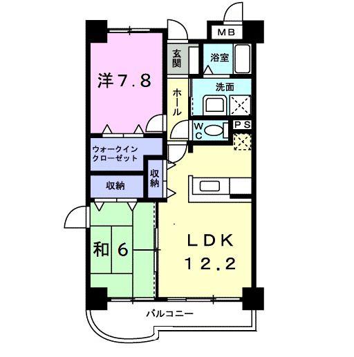 メゾン・ラ・ヴィスタ(2LDK/2階)の間取り写真