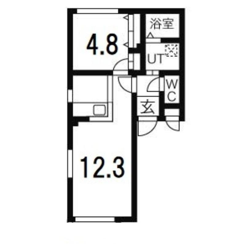 マンションむらかみⅧ(1LDK/1階)の間取り写真