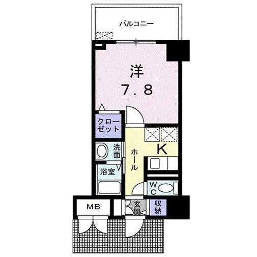 フューチャー野里(1K/5階)の間取り写真