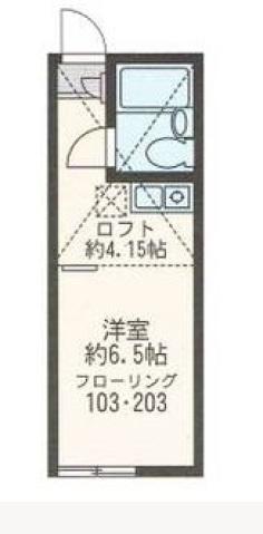 ユナイト上町ウィルキンスの杜(ワンルーム/2階)の間取り写真