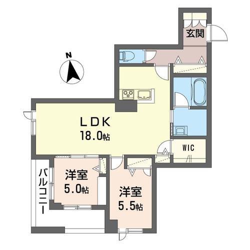 カーサ・ソム・D(2LDK/3階)の間取り写真