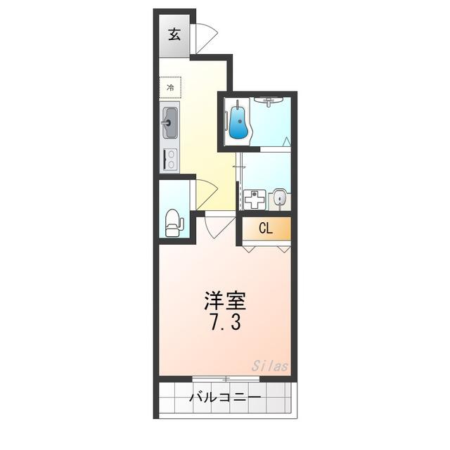 フジパレス平野郷I番館(1K/2階)の間取り写真