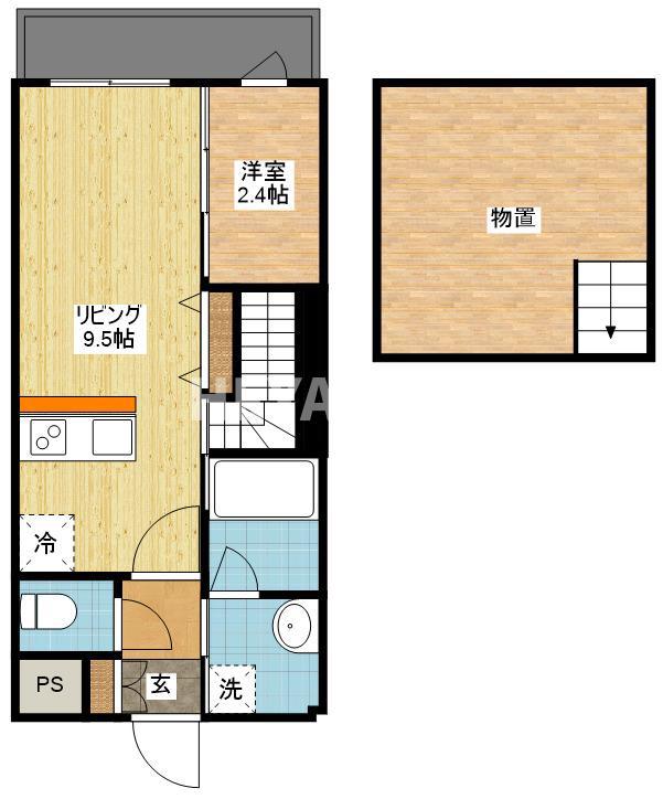 ヴィオラ矢上弐番館(1LDK/B1階)の間取り写真