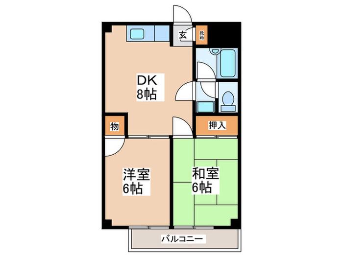グレースマンション(2DK/2階)の間取り写真