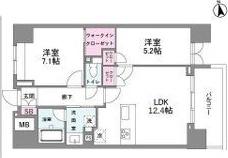 シーズンフラッツ今池ノース(2LDK/7階)の間取り写真