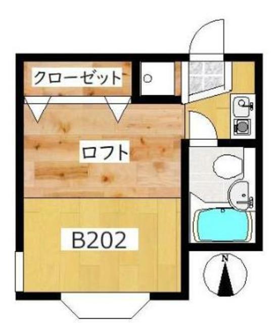 パレット西生田B(ワンルーム/2階)の間取り写真