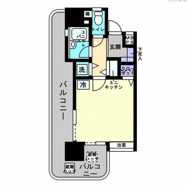 アルファコンフォート福岡西新(1K/10階)の間取り写真