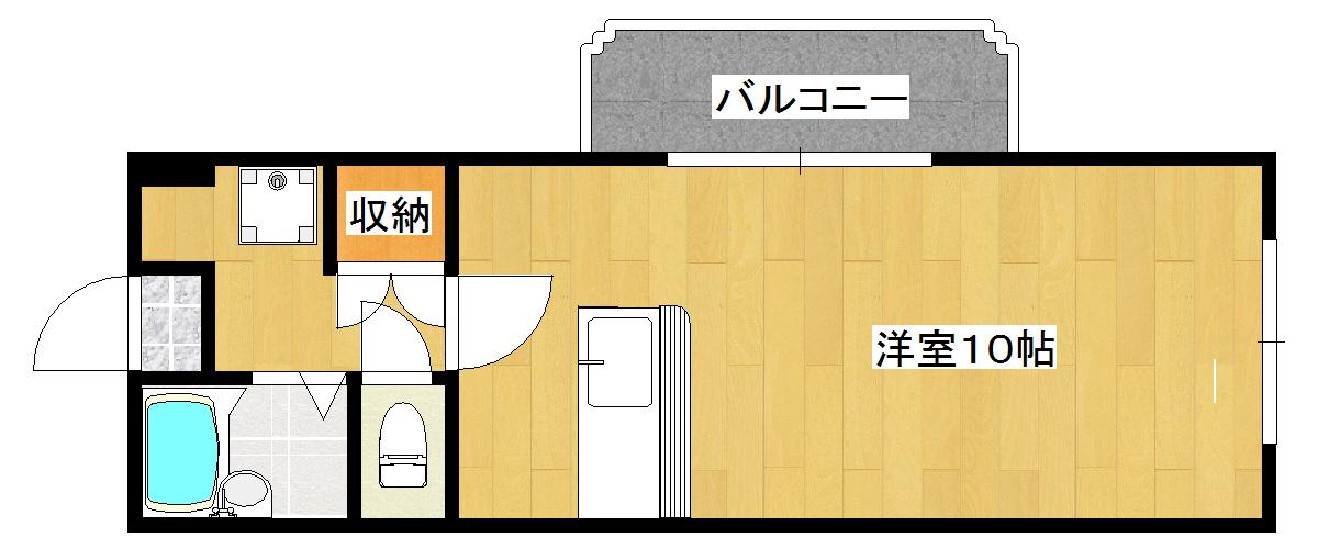 ロゼーヌ城西(ワンルーム/4階)の間取り写真