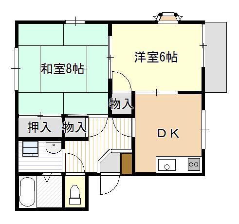 ファーブルA(2K/1階)の間取り写真
