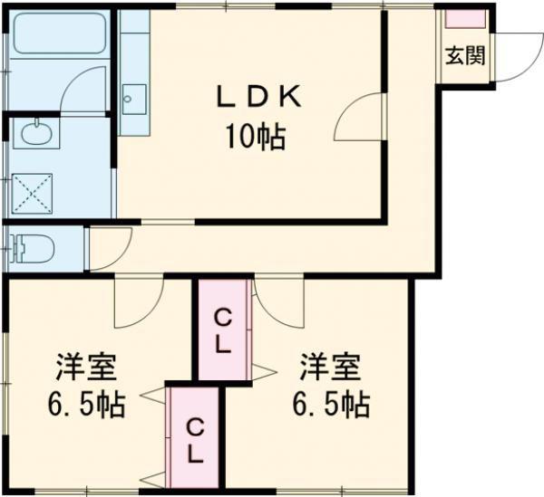 セレーノ中央(2LDK/3階)の間取り写真
