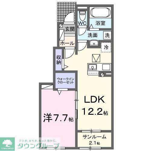 コンフォートA(1LDK/1階)の間取り写真