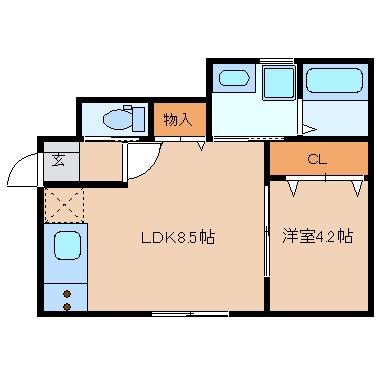 NALCESS(1LDK/1階)の間取り写真