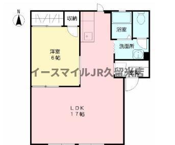 ラフォーレ櫛原(1LDK/1階)の間取り写真