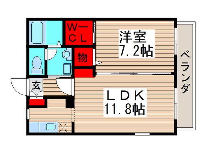 プレミールドルチェ(1LDK/1階)の間取り写真