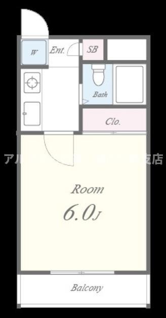 アドバンス二番館(1K/2階)の間取り写真