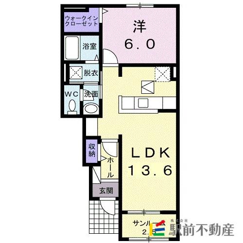 エトワール・フィラントI(1LDK/1階)の間取り写真