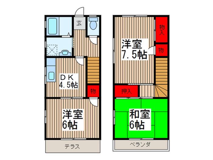 メゾンタカハシ(3DK/1階)の間取り写真