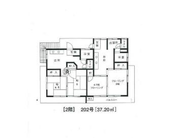 山田宝町アパート(2DK/2階)の間取り写真