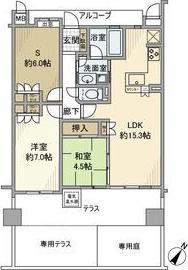 ネバーランドくずは東山(2SLDK/1階)の間取り写真