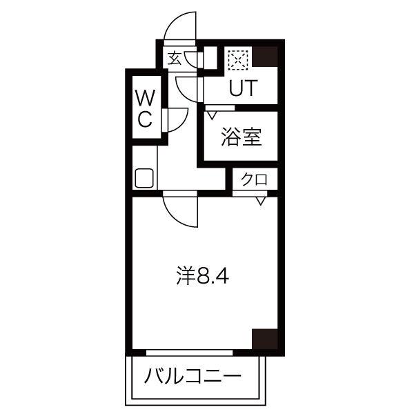 シェリー(1K/4階)の間取り写真