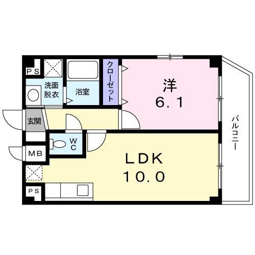グランデ アルベロ(1LDK/3階)の間取り写真